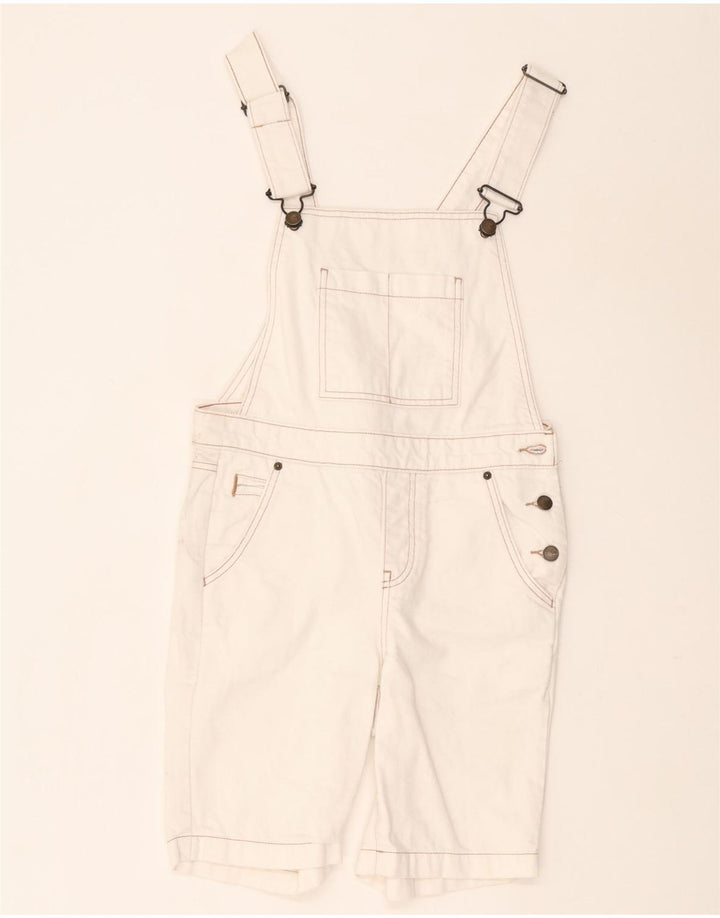 Shorts de macacão feminino White Stuff UK 8 pequeno W30 algodão branco