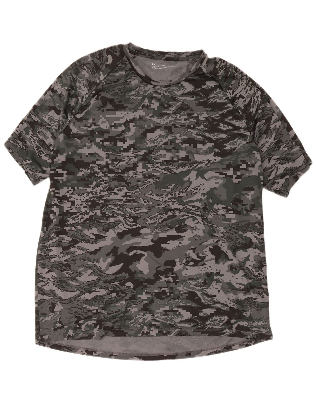 Camiseta masculina Under Armour Top 2XL poliéster camuflado cinza
