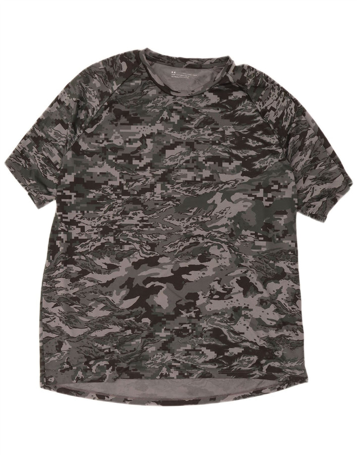 Camiseta masculina Under Armour Top 2XL poliéster camuflado cinza
