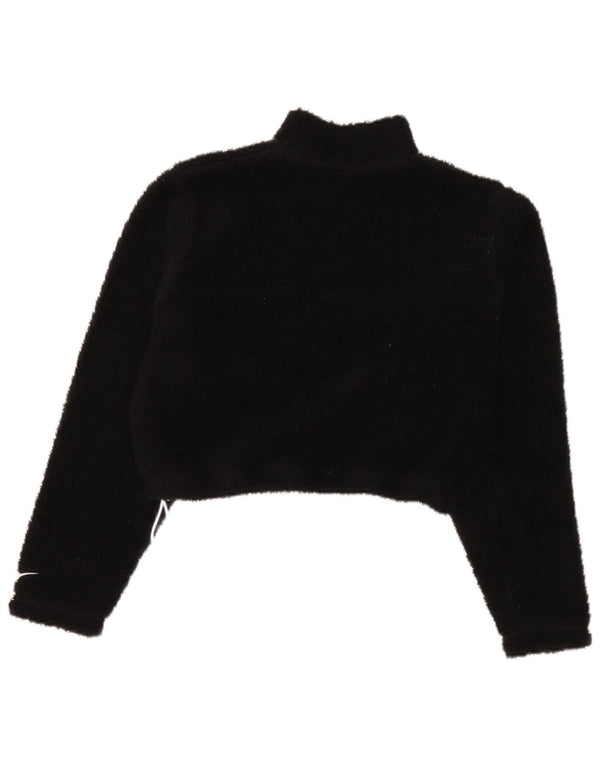 Suéter de lã Nike feminino oversized com zíper e gola UK 10 pequeno preto