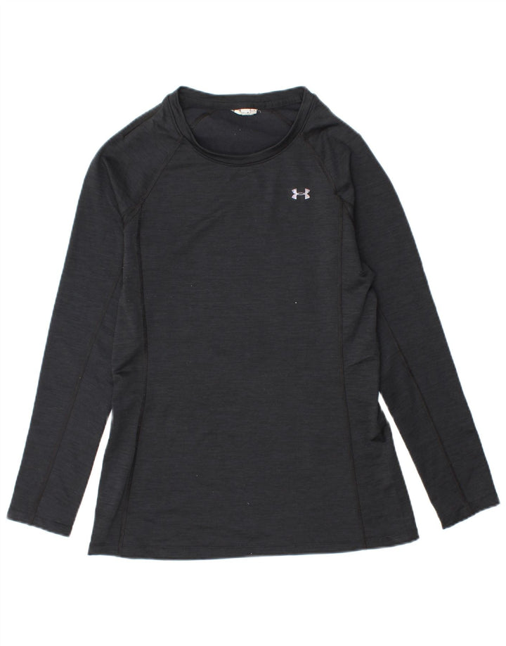 UNDER ARMOUR Top feminino manga comprida UK 12 médio preto