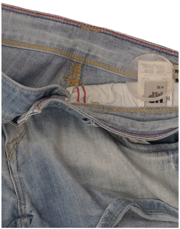 MELTIN' POT Shorts jeans feminino de cintura baixa W30 algodão azul médio