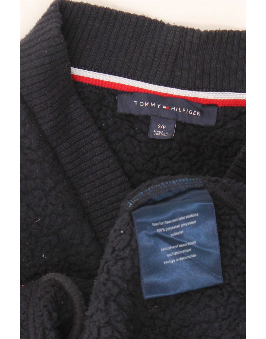 Jaqueta de lã feminina Tommy Hilfiger Reino Unido 10 pequeno poliéster azul marinho