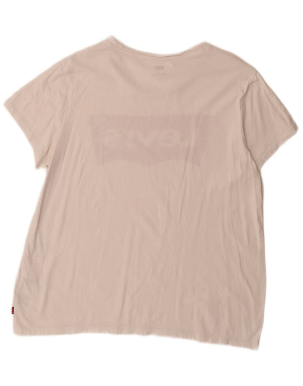 Camiseta feminina gráfica Levi's UK 18 XL algodão branco