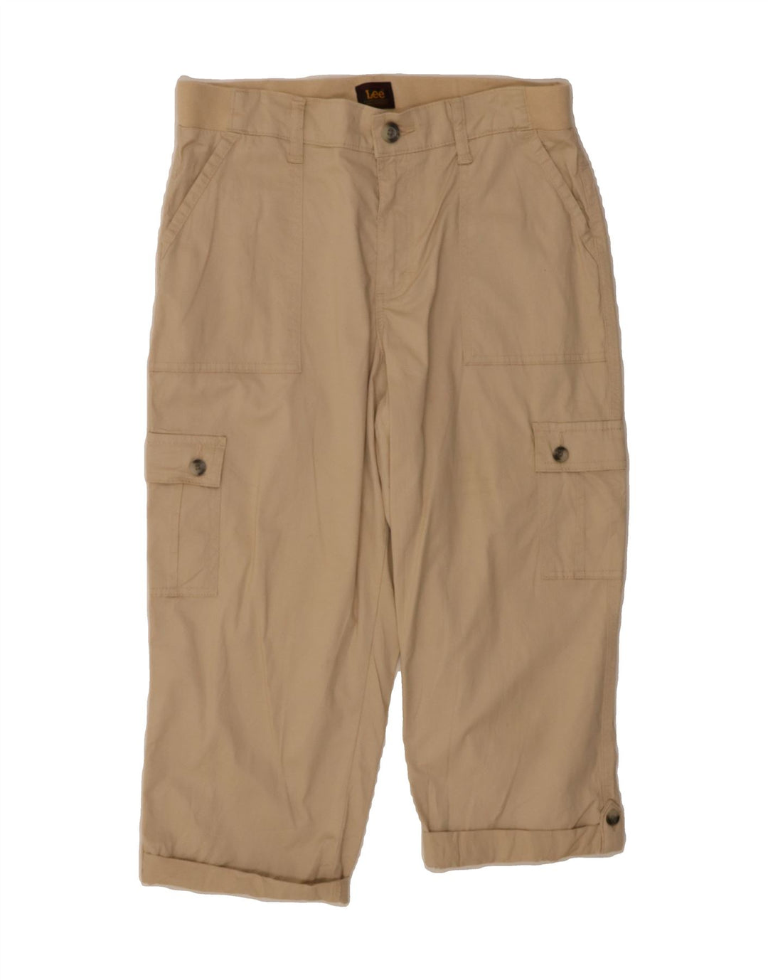 LEE Womens Straight Capri Trousers US 10 Large W32 L20 Beige Cotton Vintage Lee and Second-Hand Lee from Messina Hembry 