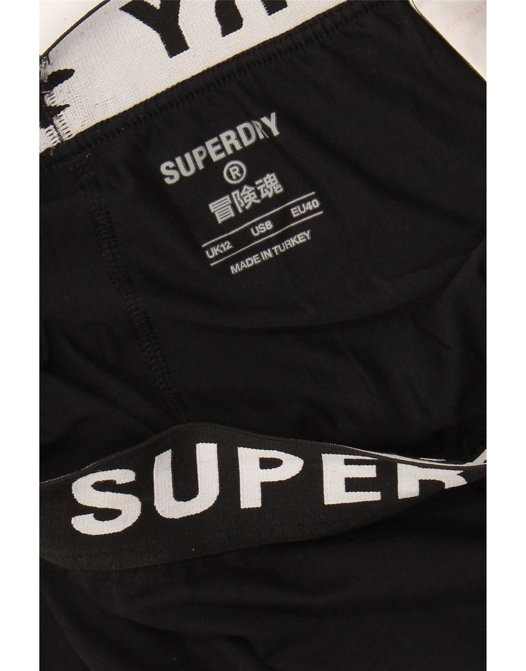 Leggings gráficas femininas SUPERDRY UK 12 médio preto