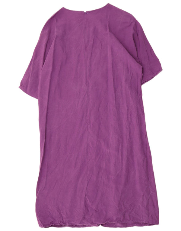 Vestido maxi feminino grande Stefanel UK 14 Lyocell roxo médio
