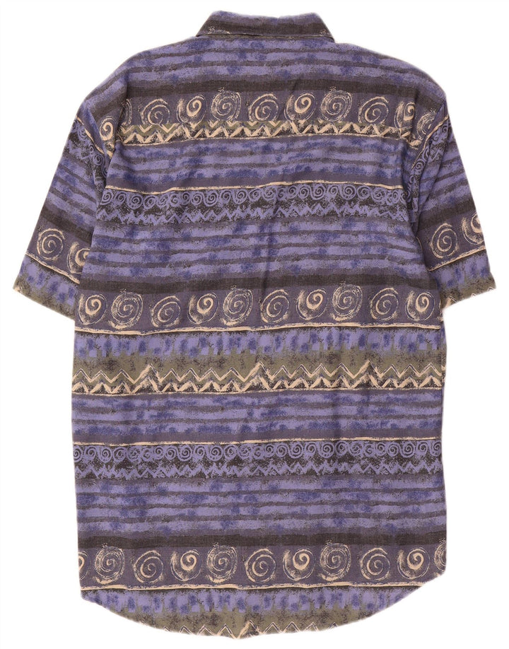 Camisa masculina de manga curta St. Bernard, viscose geométrica multicolorida média