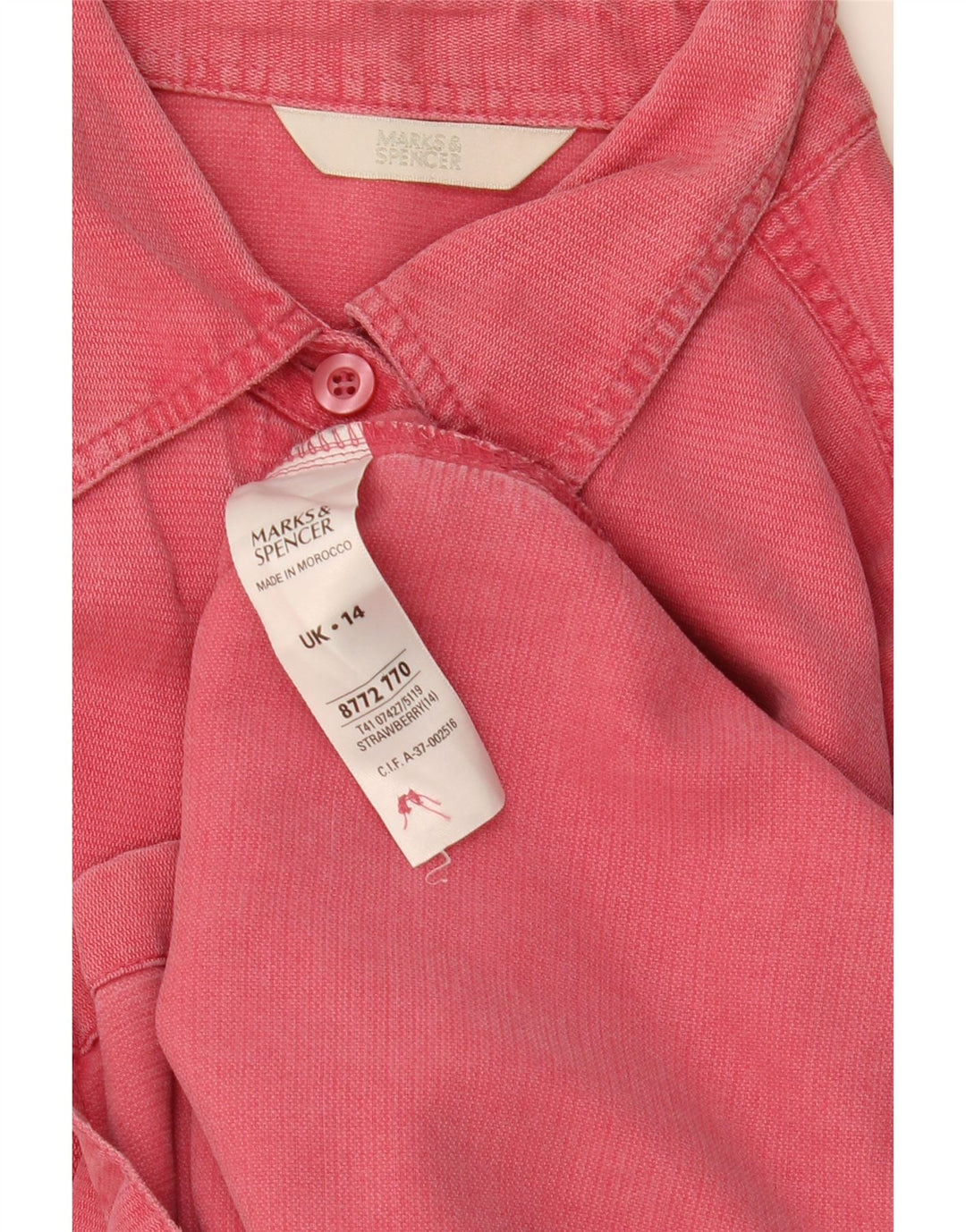 Camisa feminina Marks & Spencer Reino Unido 14 grande rosa Lyocell