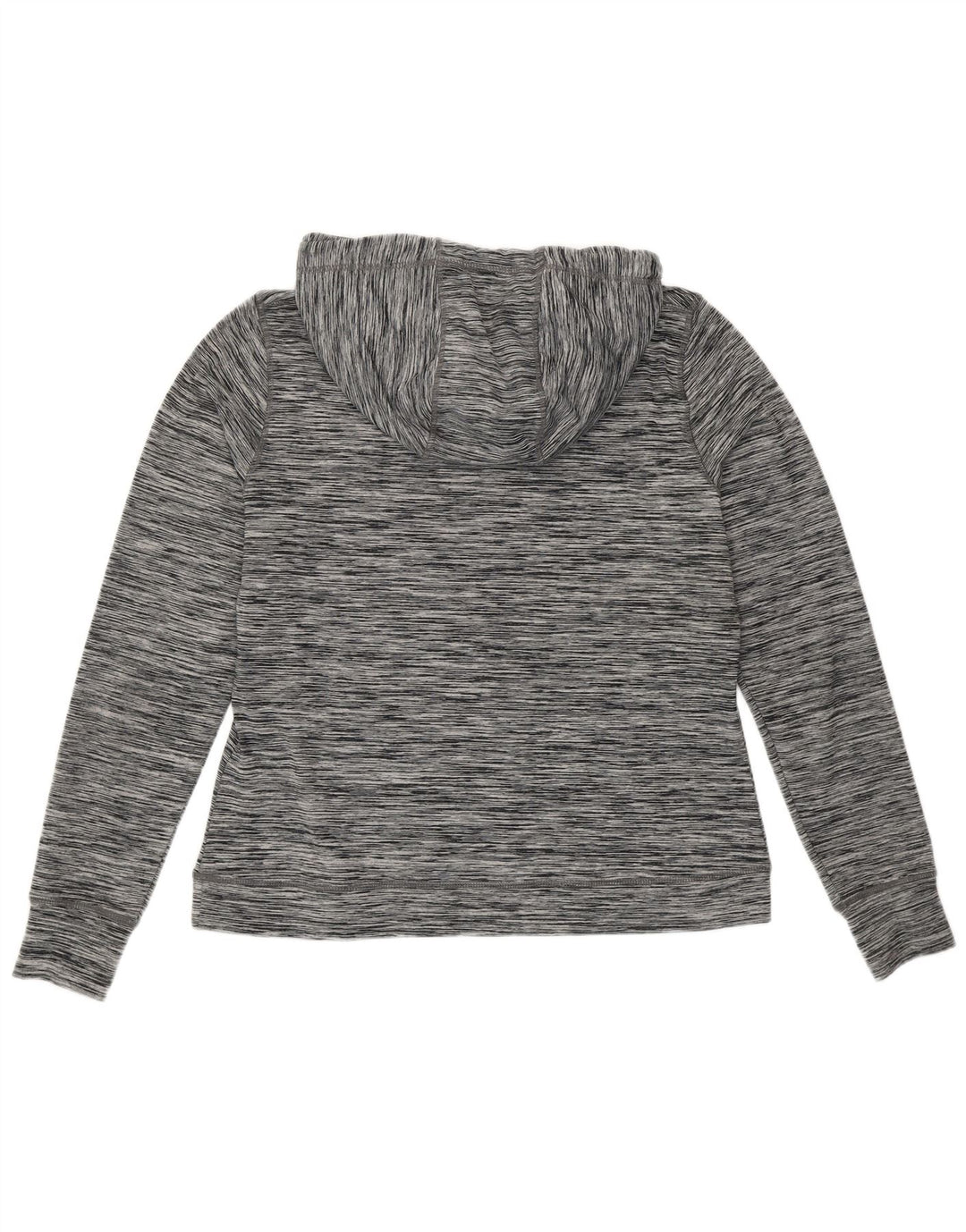 Superdry feminino gráfico moletom com capuz UK 12 poliéster manchado cinza médio