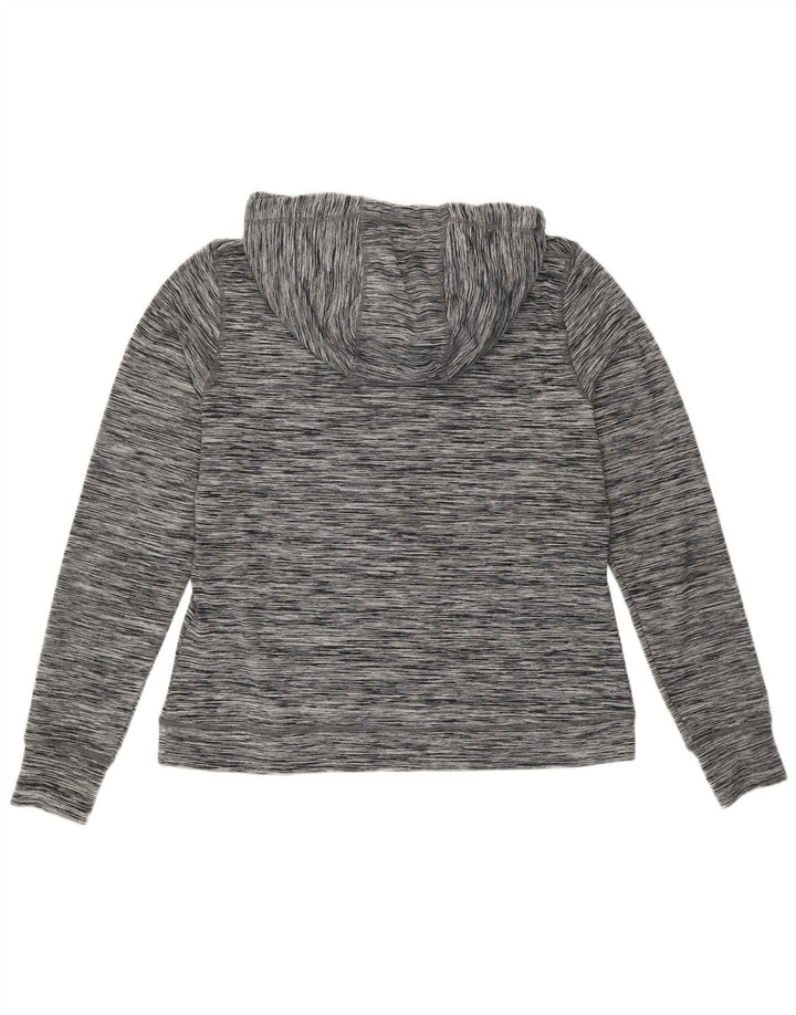 Superdry feminino gráfico moletom com capuz UK 12 poliéster manchado cinza médio