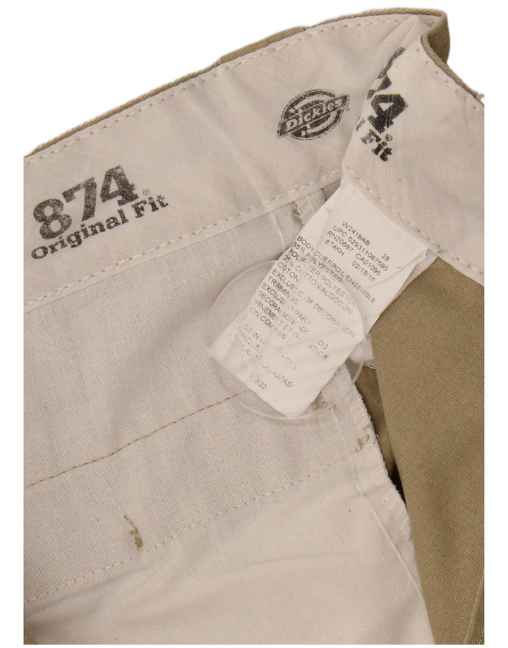 DICKIES Mens Straight Chino Trousers W34 L32 Beige Polyester