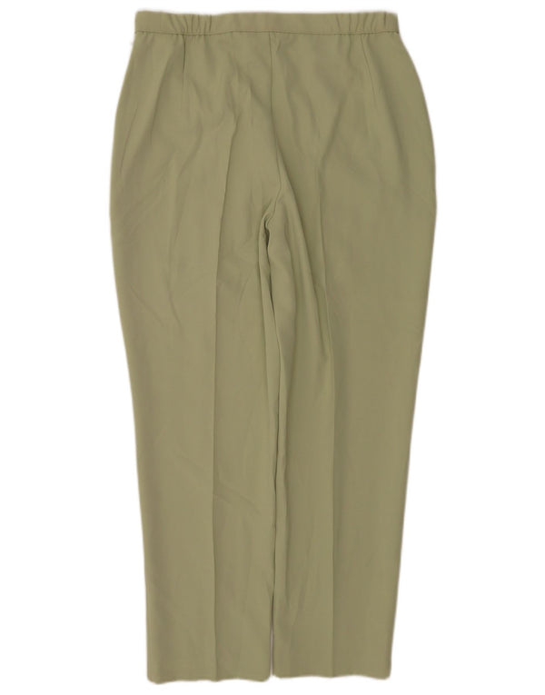 Calça casual feminina Marks & Spencer cônica Reino Unido 14 grande W32 L27 verde