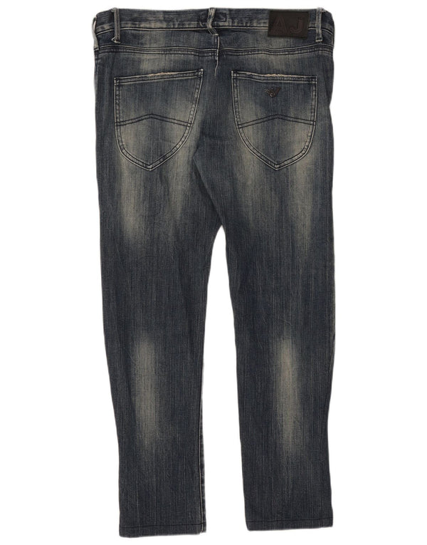 Armani Mens Slim Jeans W33 L28 Azul Algodão