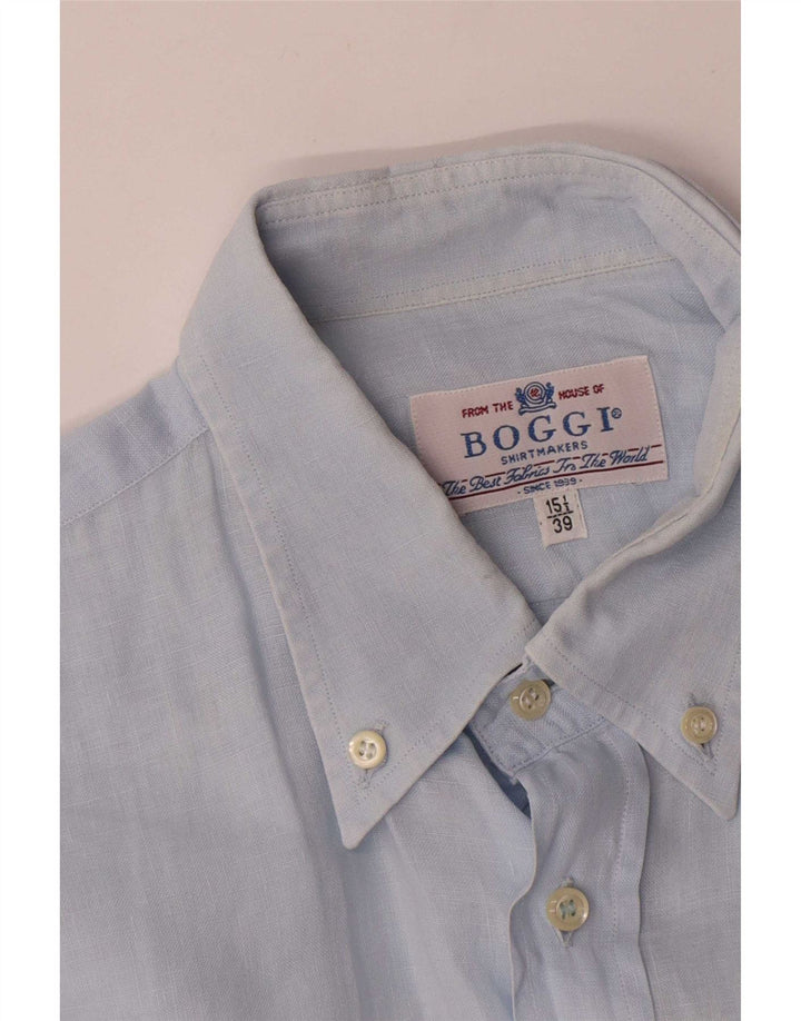 Camisa masculina Boggi tamanho 39 15 1/2 azul médio