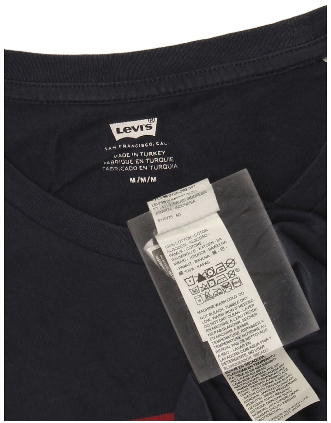 Camiseta gráfica masculina Levi's Top médio algodão azul marinho