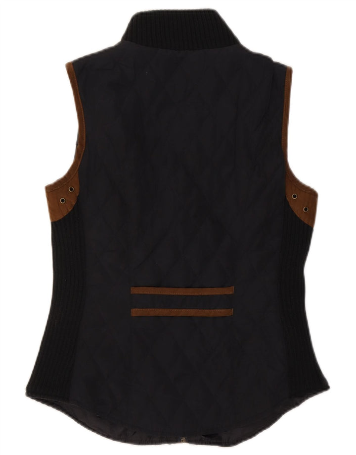 Colete acolchoado feminino Zara UK 12 poliéster colorblock preto médio