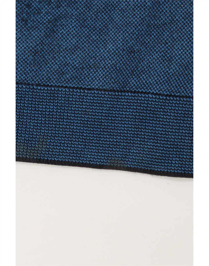 Suéter masculino Marks & Spencer com ajuste personalizado e gola redonda, grande azul