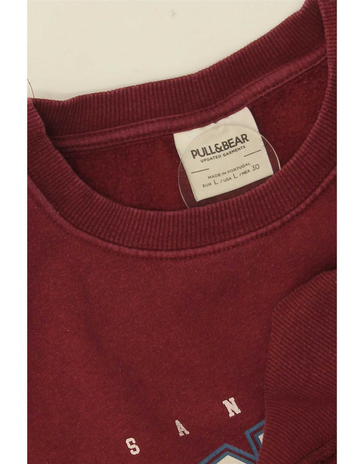 Pull & Bear moletom feminino grande com estampa gráfica Reino Unido 16 grande marrom