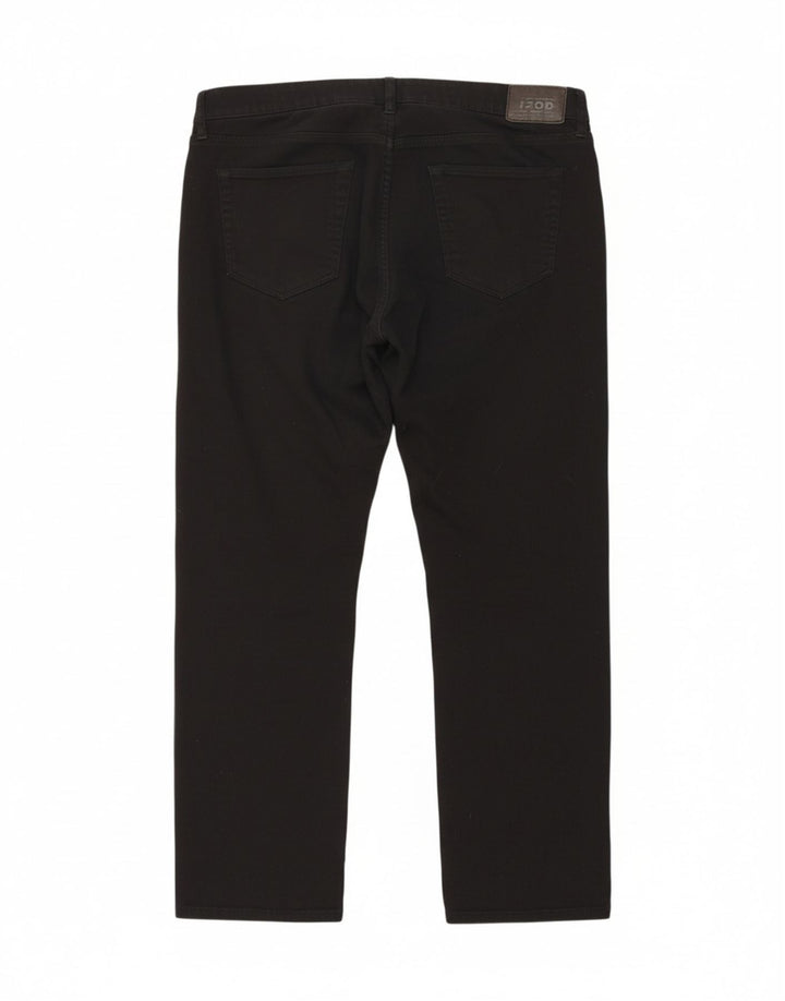 IZOD Mens Straight Casual Trousers W40 L30 Black Cotton Vintage Izod and Second-Hand Izod from Messina Hembry 