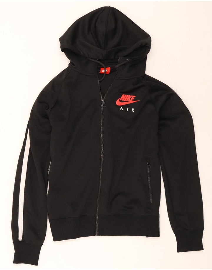 Suéter masculino Nike Air Zip com capuz grande preto colorido bloco de poliéster