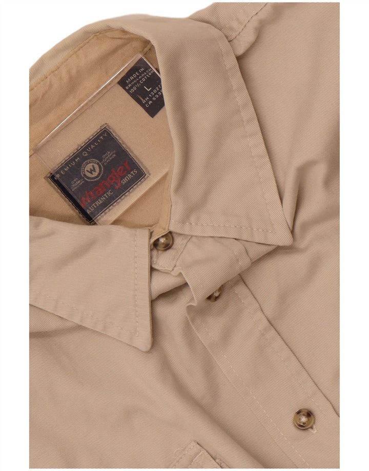 Camisa Wrangler masculina grande de algodão branco