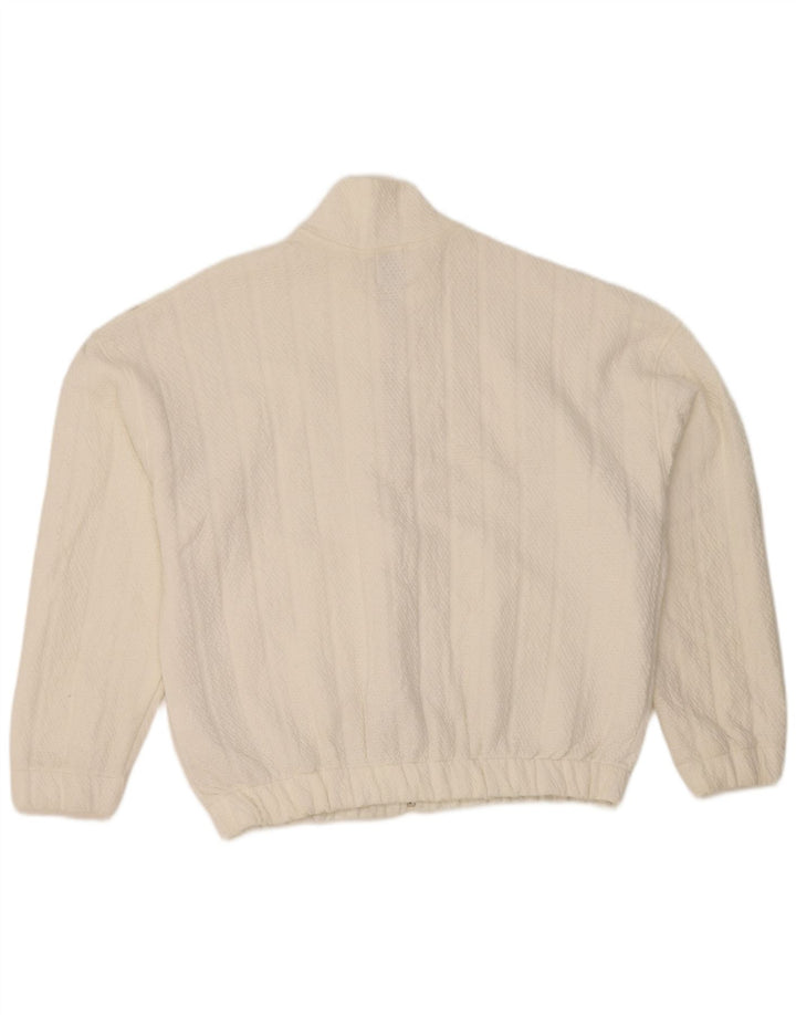 Zara Womens Oversized Bomber Jacket UK 6 XS Branco Poliéster