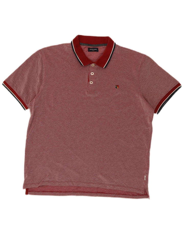 Camisa polo masculina JACK & JONES grande Borgonha