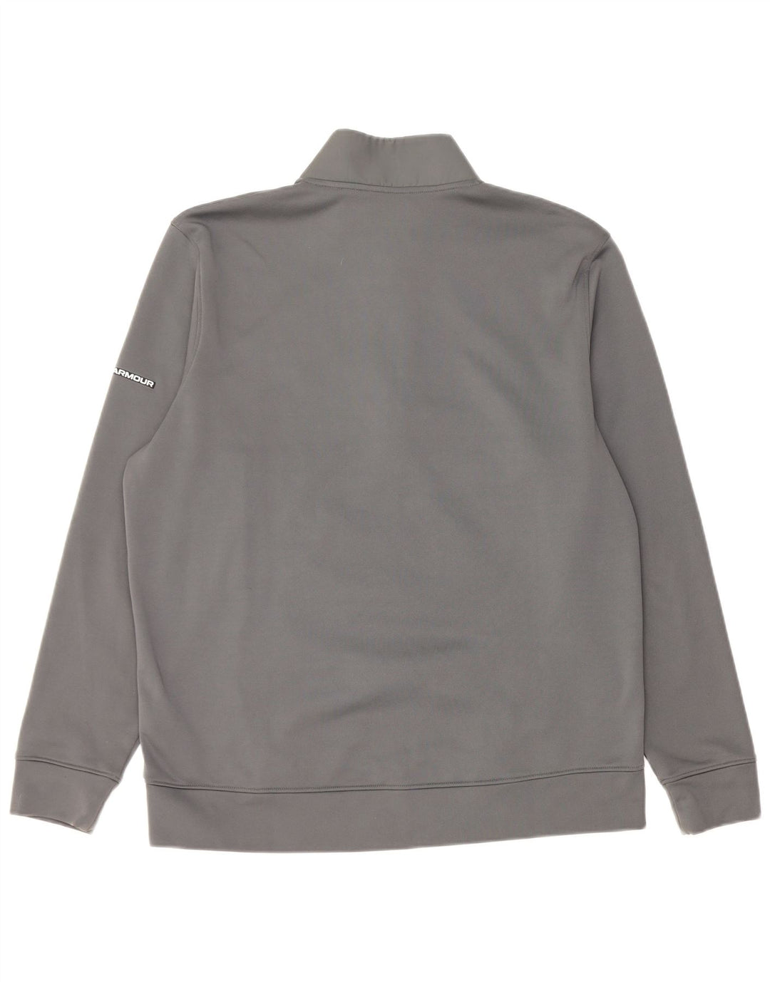 Suéter masculino Under Armour com zíper e pescoço em poliéster cinza grande