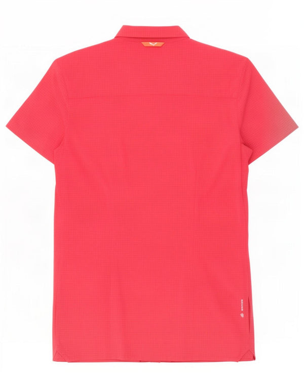 Camisa feminina de manga curta Dolomite IT 40 pequena xadrez rosa