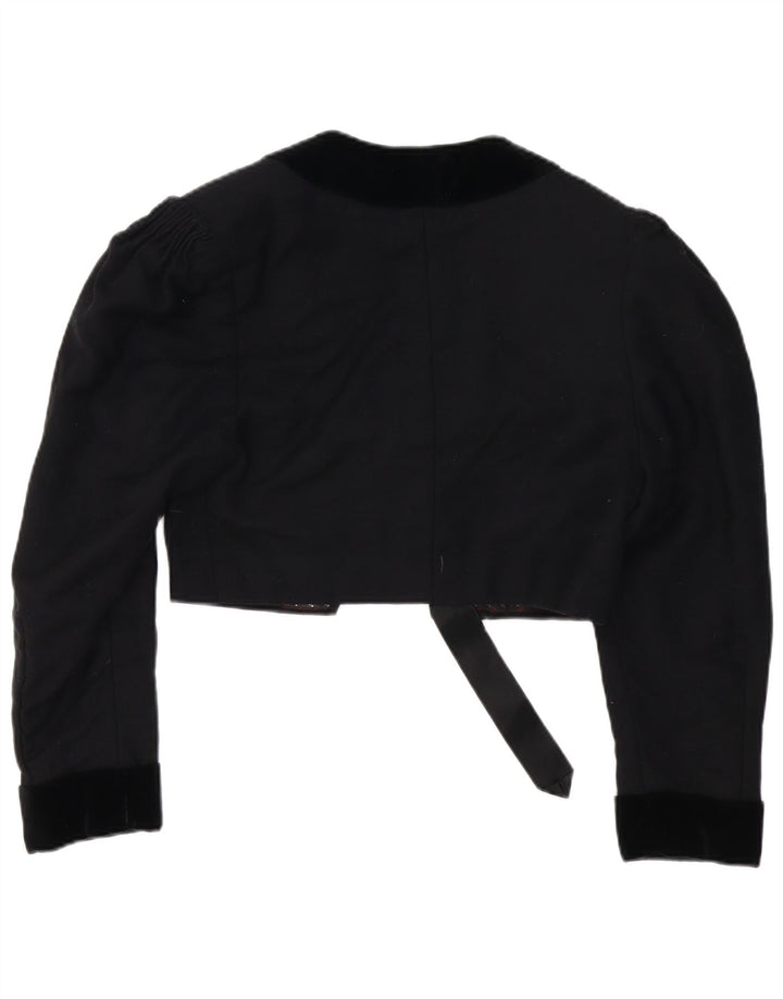 Jaqueta Bolero Vintage Feminina UK 14 Médio Preto