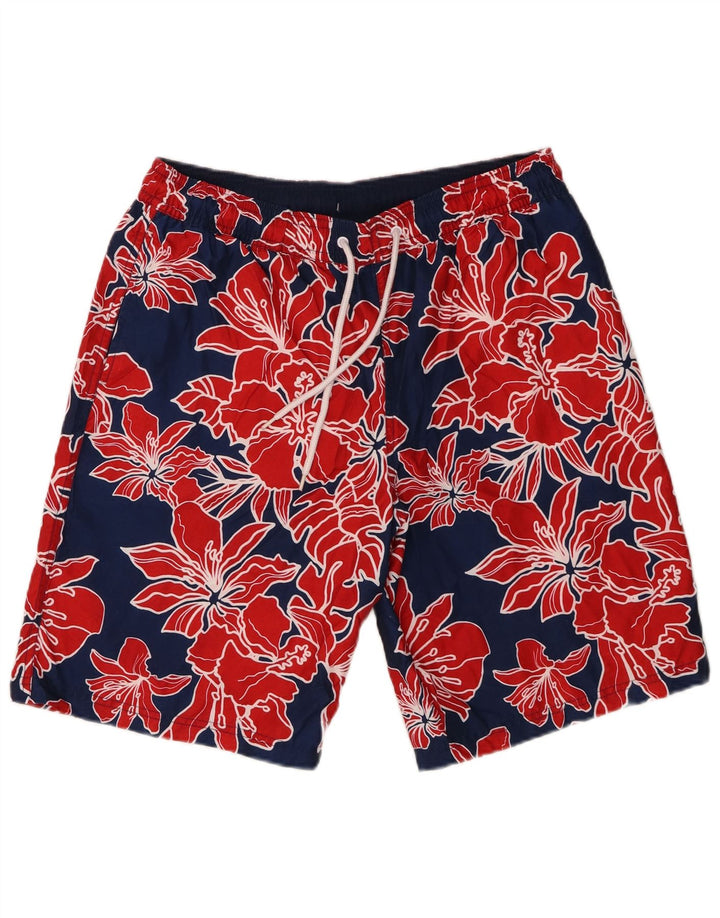 Shorts de natação masculino Marks & Spencer médio azul marinho floral poliéster