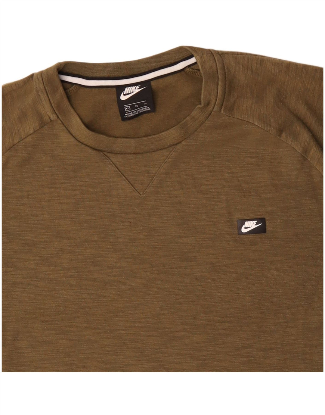 Moletom masculino NIKE Jumper XL cáqui manchado de algodão