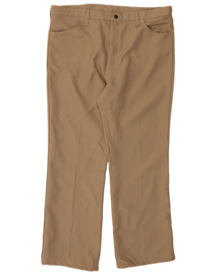 Calça Wrangler masculina reta casual W40 L29 poliéster bege