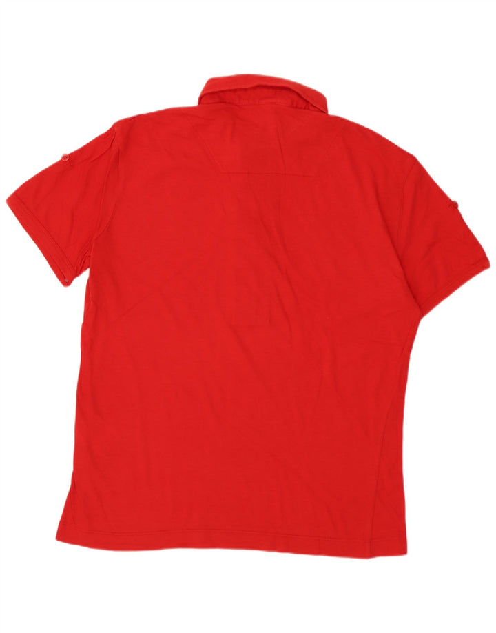 Camisa polo feminina BIKKEMBERGS Reino Unido 14 algodão vermelho médio