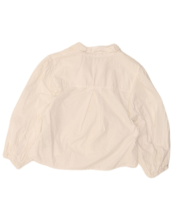 Zara blusa feminina cropped Reino Unido 12 algodão branco médio