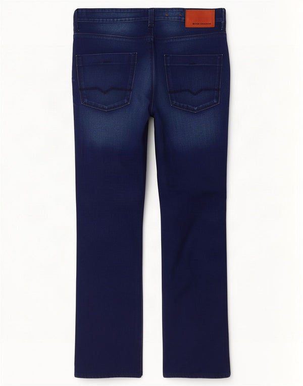 Hugo Boss Mens Straight Jeans W34 L32 Azul Marinho Algodão