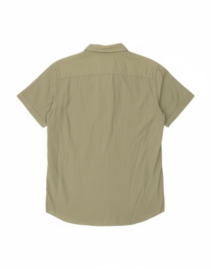 JACK & JONES Camisa masculina de manga curta grande algodão cáqui
