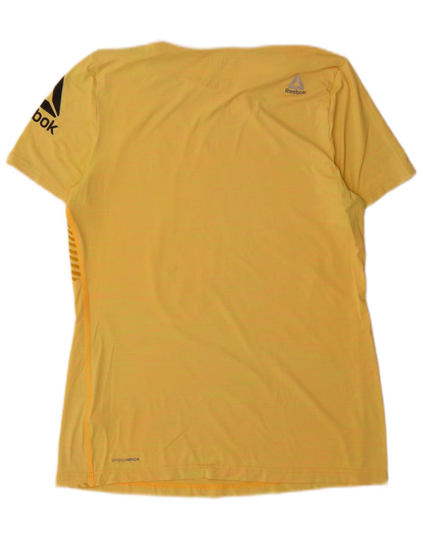 Camiseta feminina Reebok Graphic UK 16/18 grande nylon amarelo