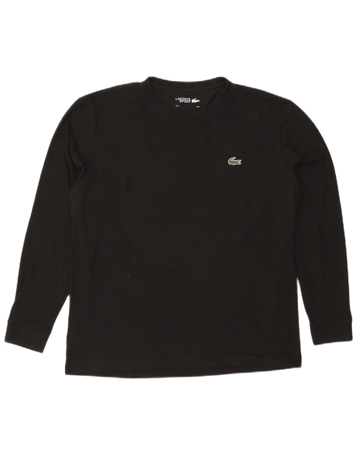 Lacoste Mens Top Manga Longa Tamanho 5 Grande Algodão Preto