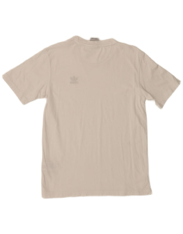 Adidas Mens T-Shirt Top Pequeno Algodão Branco