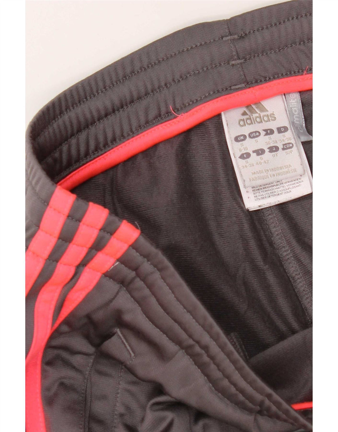 Calças de treino femininas Adidas UK 8/10 poliéster cinza pequeno