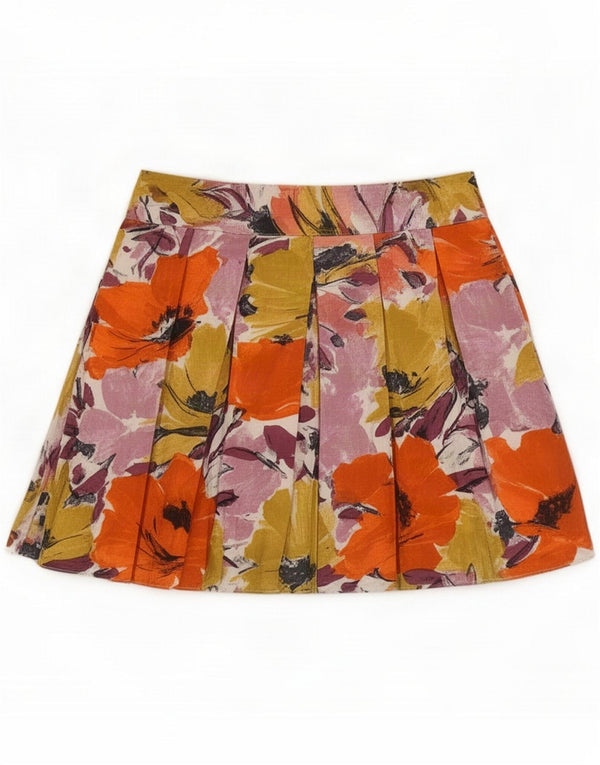 Shorts femininos vintage de cintura alta com pernas largas XS W25 floral multicolorido