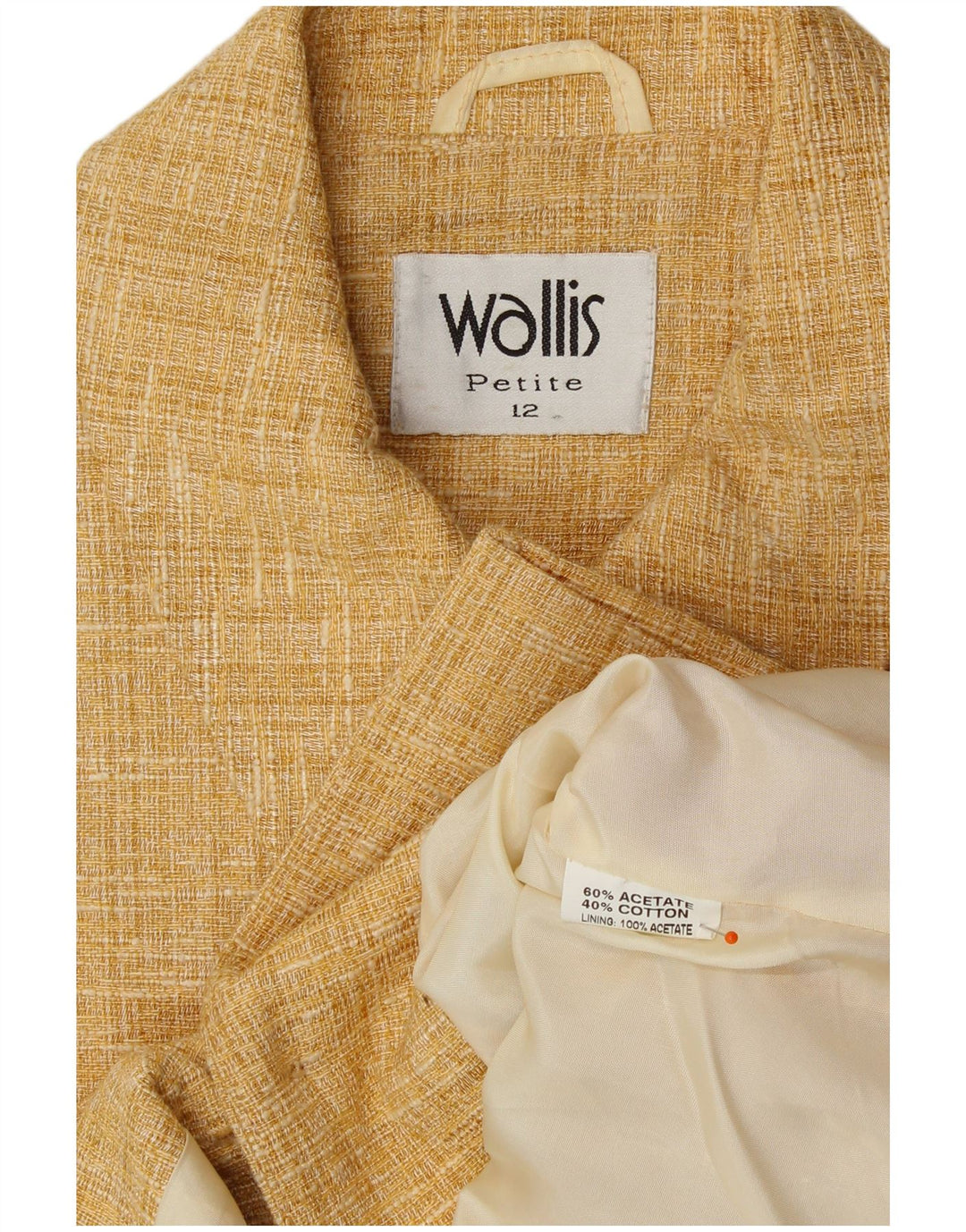 Jaqueta blazer feminina WALLIS Petite Crop 4 botões Reino Unido 12 médio bege