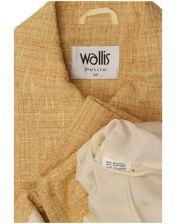 Jaqueta blazer feminina WALLIS Petite Crop 4 botões Reino Unido 12 médio bege