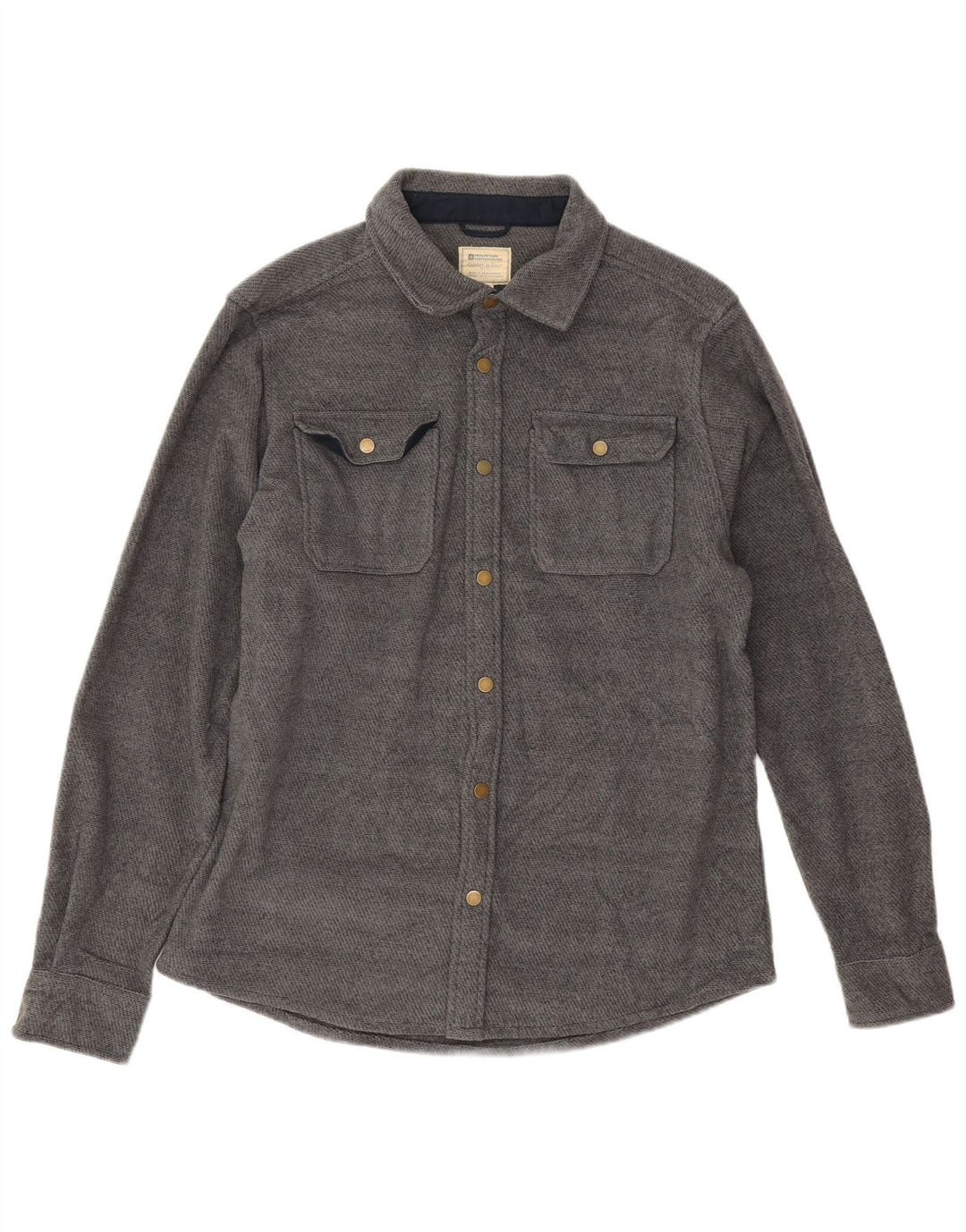 Camisa masculina de flanela Mountain Warehouse poliéster manchado cinza médio