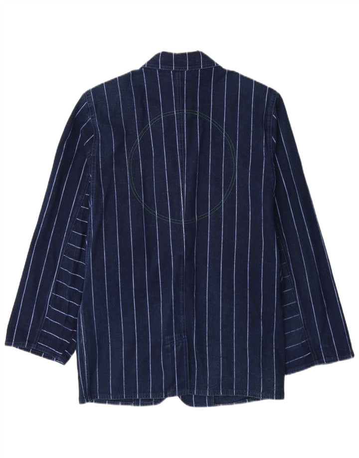 Jaqueta jeans feminina Easy IT 44 algodão listrado azul marinho médio