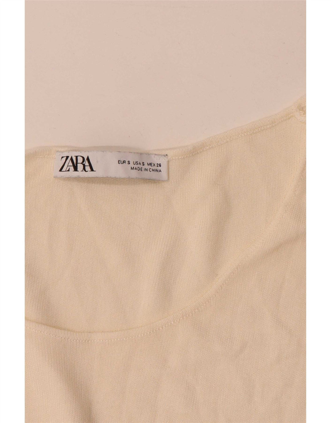 Zara Camiseta feminina oversized Top UK 10 Small Bege Colourblock