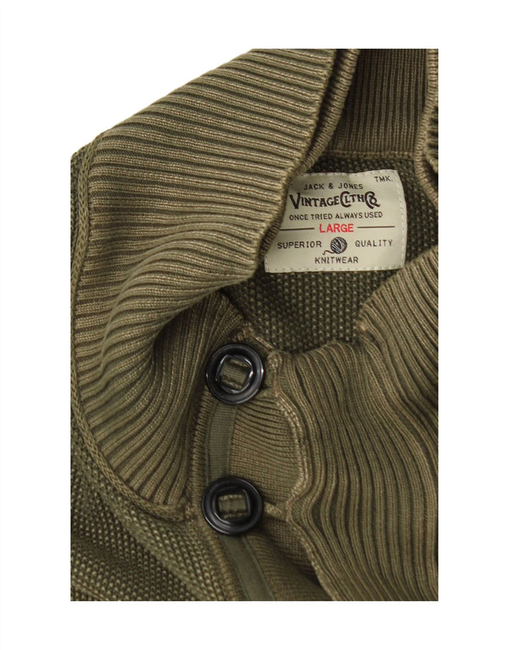 Suéter masculino JACK & JONES com gola redonda e algodão verde grande