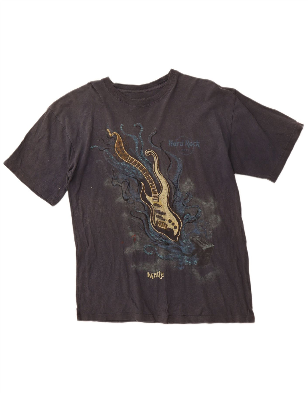 Camiseta masculina HARD ROCK Malta Graphic Top algodão cinza médio